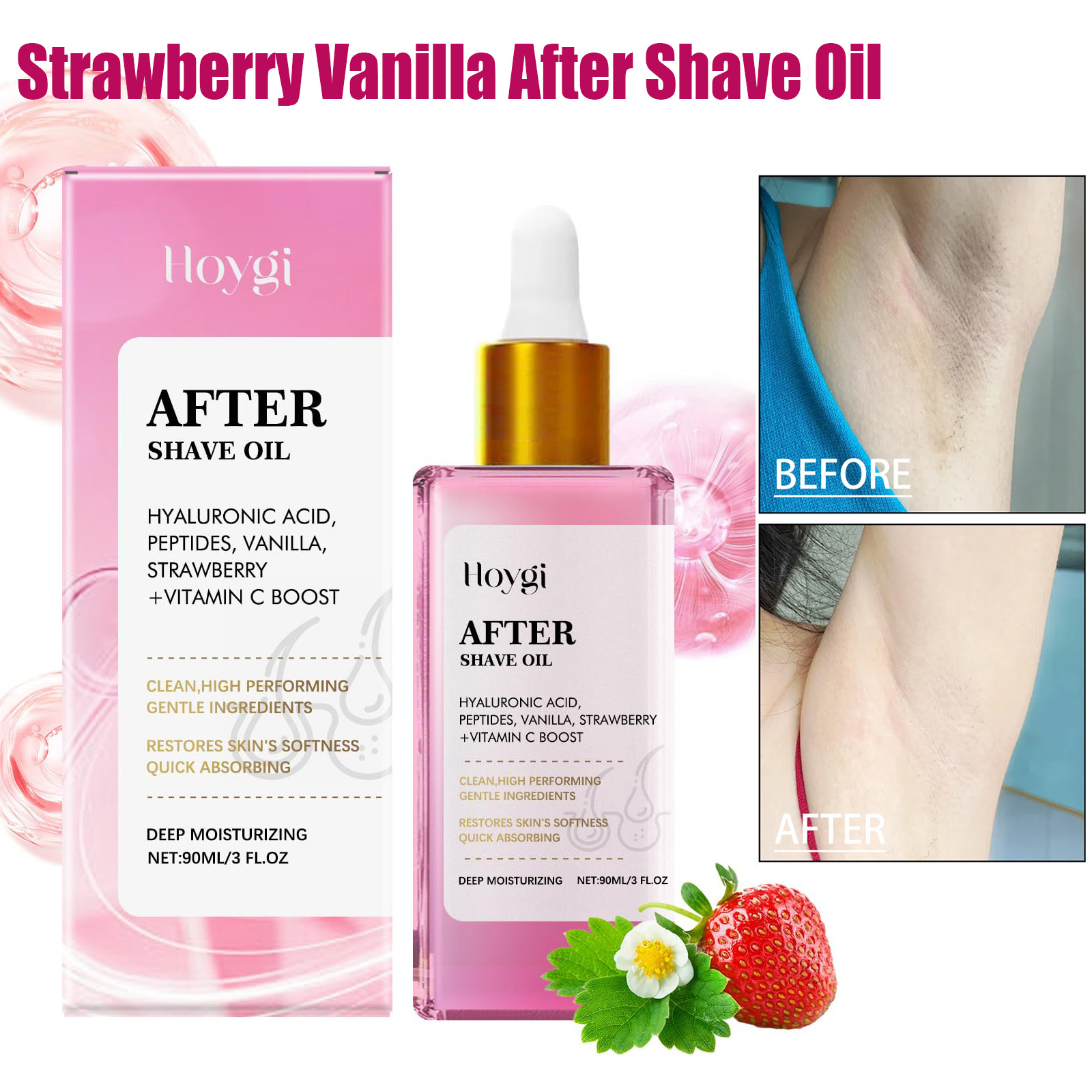 Shaving Cream - Aftershave olie Aardbeiengeur Verzachtende huid Kalmerende