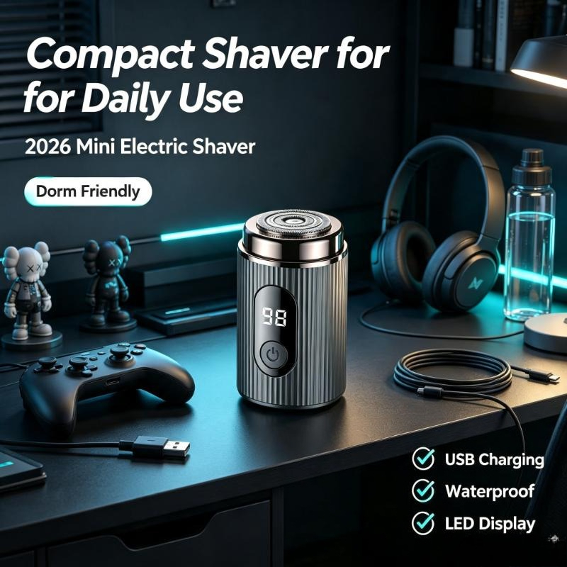 Mens Grooming Travel Kit - 2026 Mini Elektrische Scheerapparaat Draagbaar Oplaadbaar