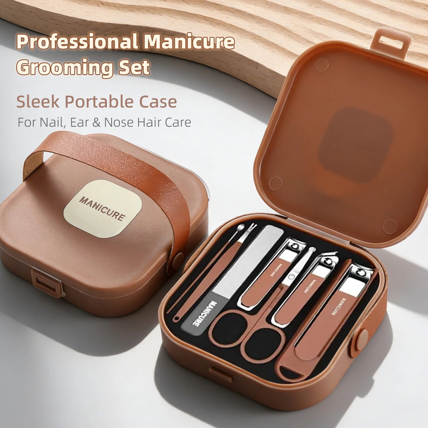 Mens Grooming Travel Kit - Nagelverzorgingsset Anti-Spat Manicure Set Roestvrijstalen Nagelknippers