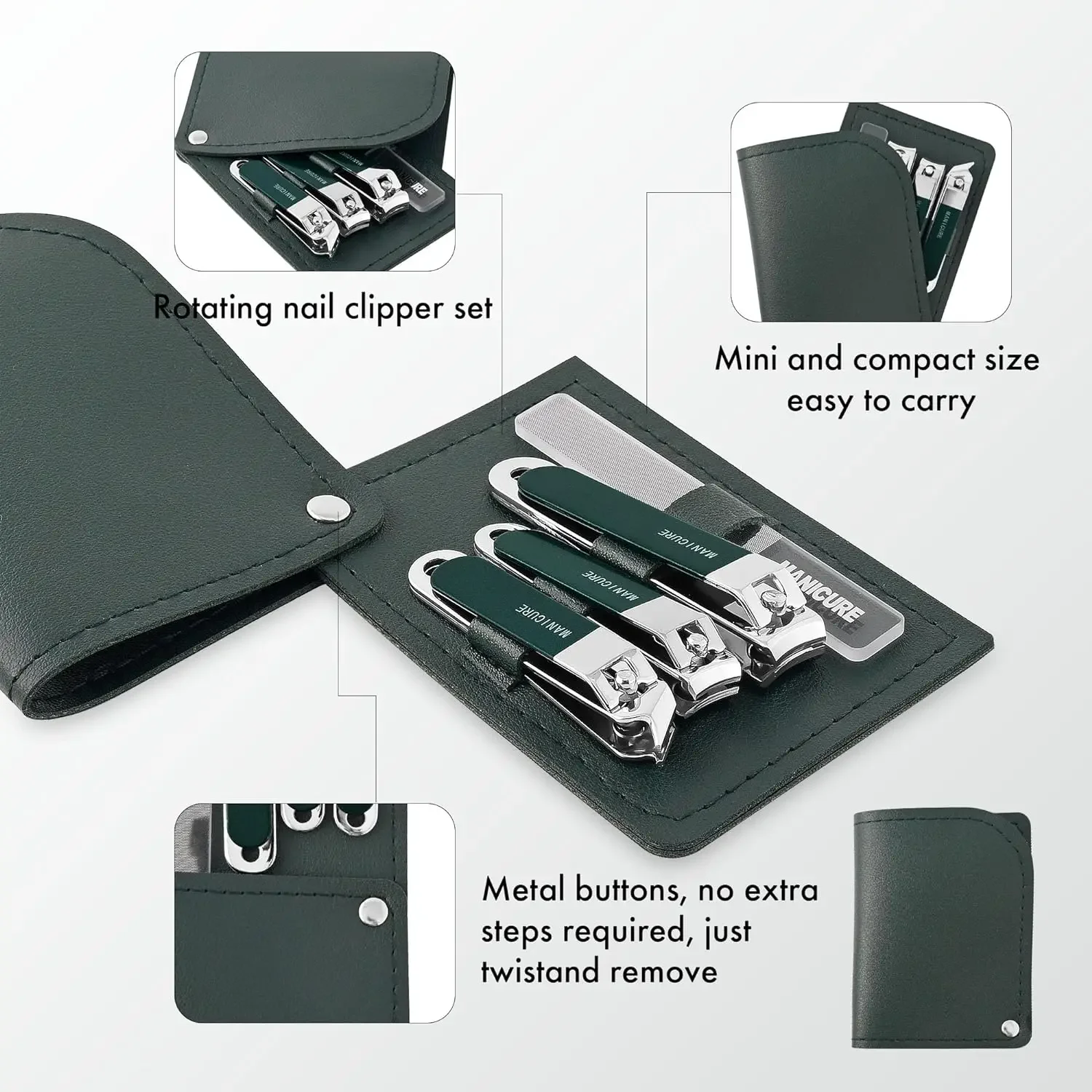 4-delige stalen nagelknipperse - Mens Grooming Travel Kit recensie en prijs